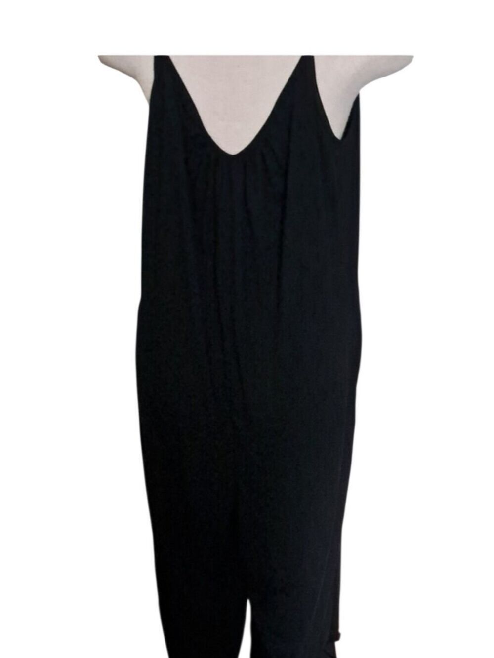 ANRABESS One piece jumper wide leg comfort leisure jumpsuit pockets black size M